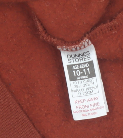 Additional view of Dunnes boys’ brown collared henley sweatshirt 10-11 years outdoor graphic
