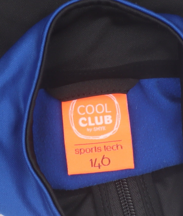 Additional view of Cool Club boys’ blue colourblock track jacket, size 146, full zip sports style