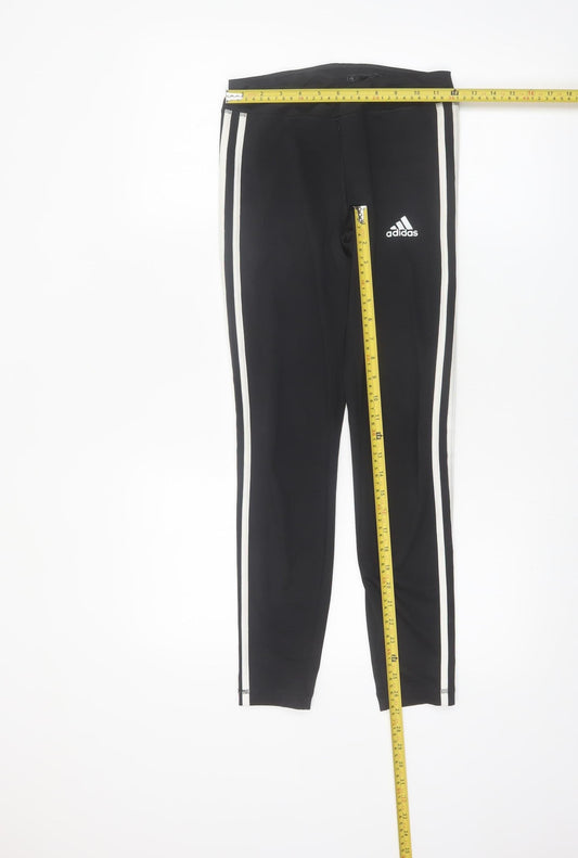 Adidas Boys Black Climalite Track Pants 11-12 Years Slim Fit Joggers