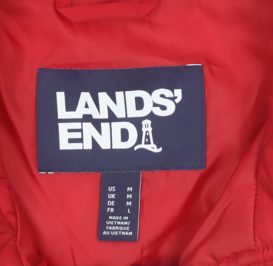 Lands' End Women's Red Quilted Padded Waistcoat M