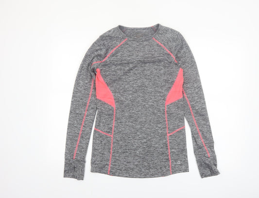 St. Bernard Grey Marl Womens Long Sleeve Activewear Top Size 12