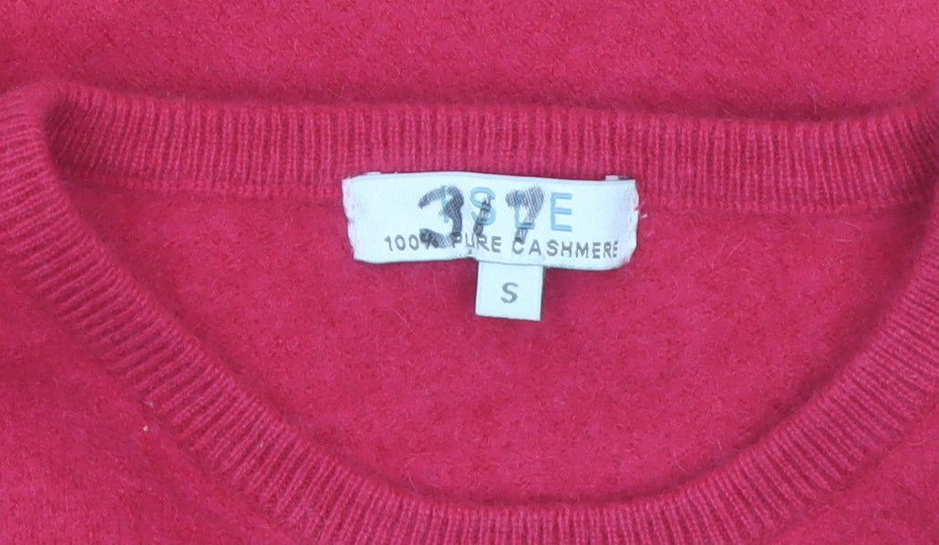 EWM Women Red 100% Cashmere Crew Neck Pullover Jumper Size S