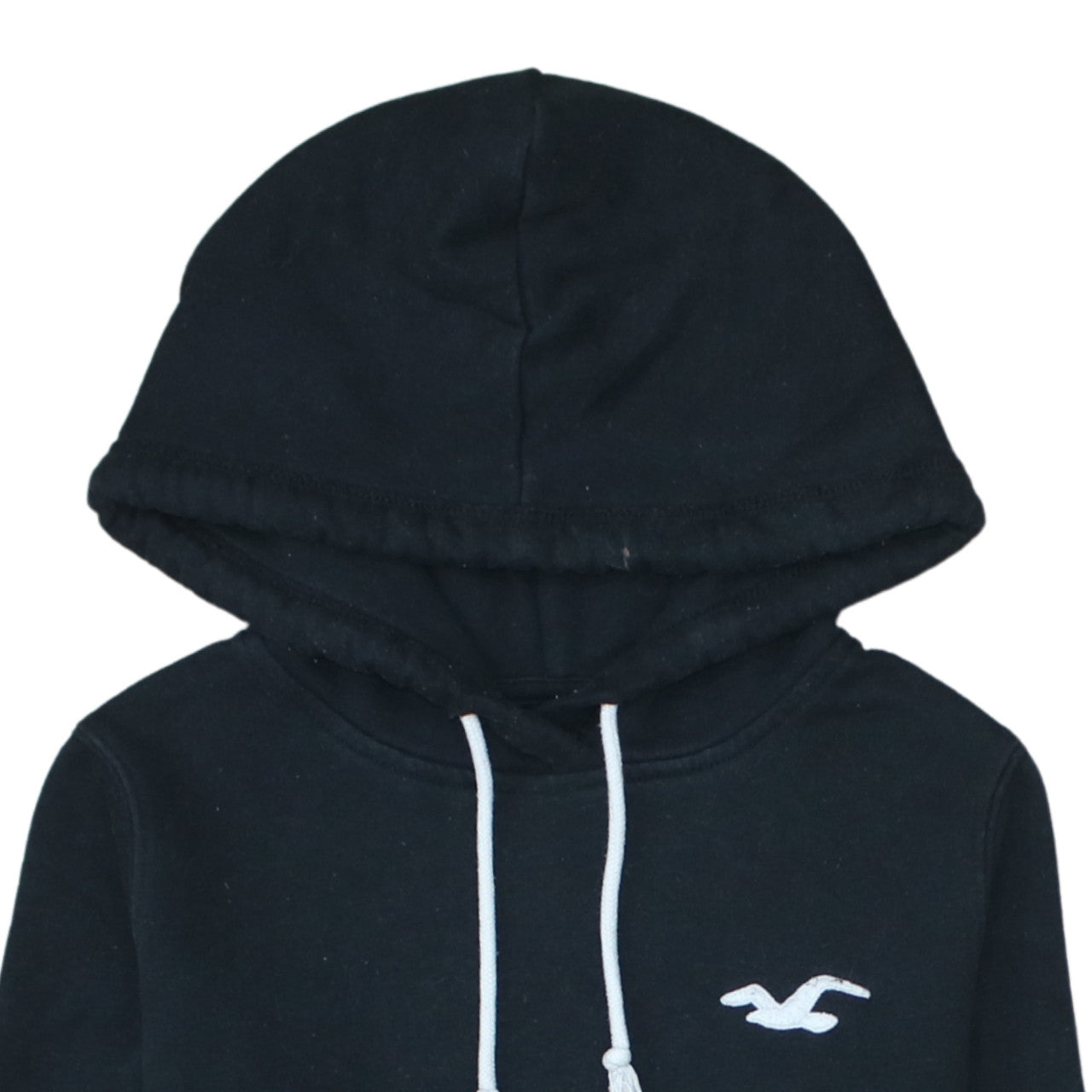 Hollister Womens Black XS Pullover Hoodie with Logo Detail