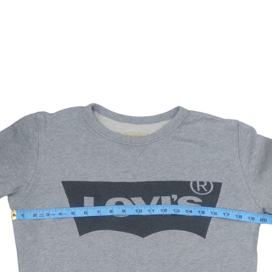 Levi's Boys Grey Logo Crew Neck Sweatshirt Size 14 Cotton Casual