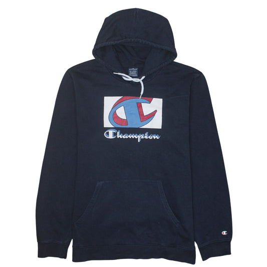 Champion Men's Blue 2XL Pullover Hoodie with Logo Design