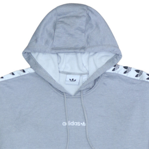 Additional view of adidas men’s grey pullover hoodie medium logo fleece sportswear