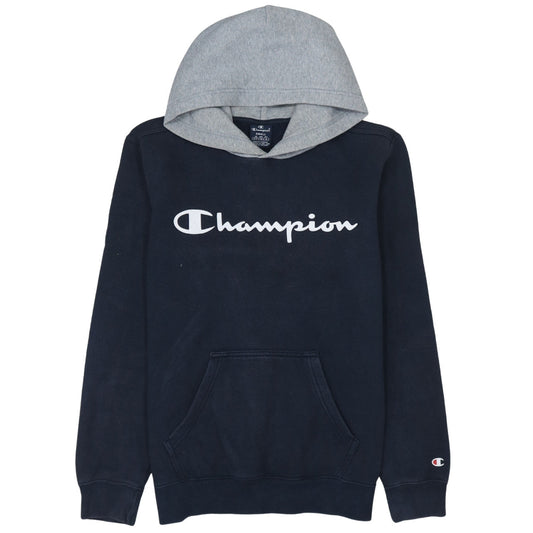 Champion Men’s Blue Pullover Hoodie Small Regular Fit Logo Fleece