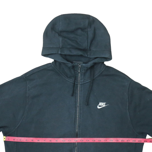Nike Men's Black Full Zip Hoodie L Regular Cotton Blend