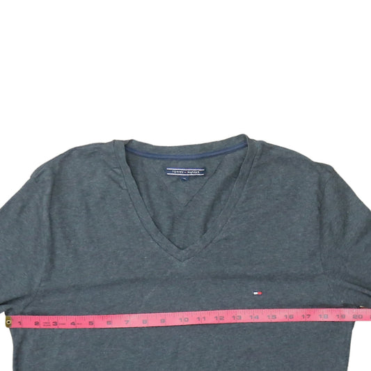 Tommy Hilfiger Men's Grey Long Sleeve V-Neck T-Shirt XL