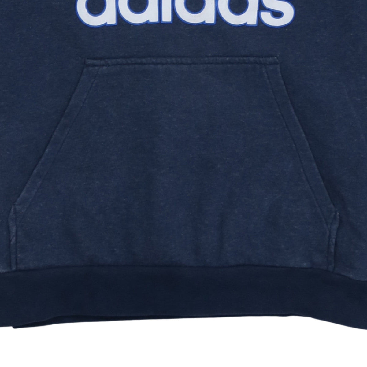 Additional view of Adidas Men’s Blue Pullover Hoodie, size M, Fleece Logo Sweatshirt