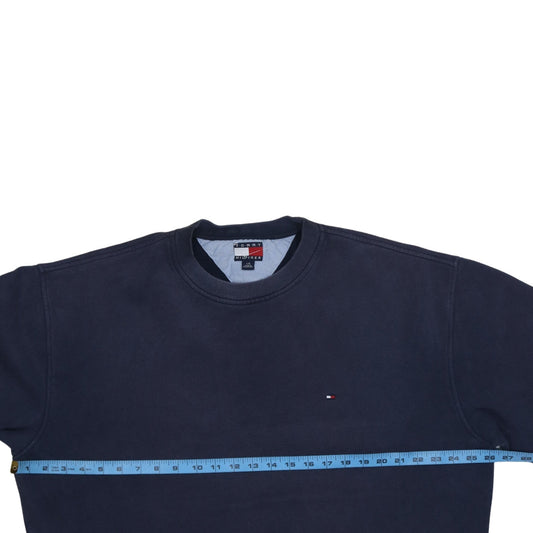 Tommy Hilfiger Men's Blue L Regular Fit Crew Neck Pullover Sweatshirt