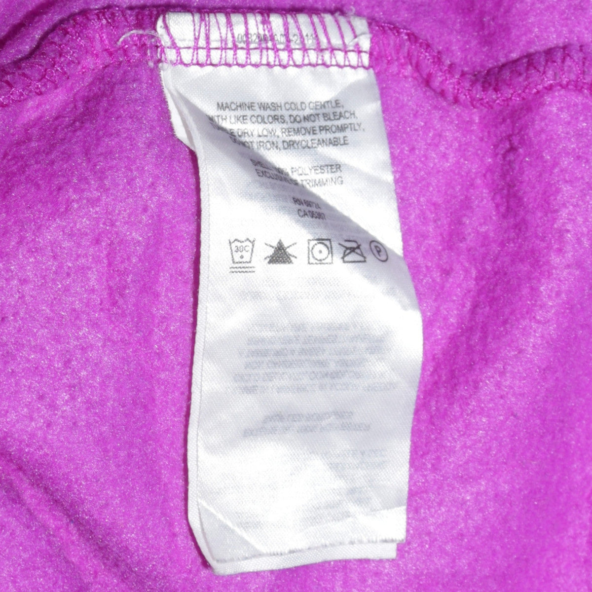 Additional view of Columbia girls’ purple fleece full zip hooded jacket, size L