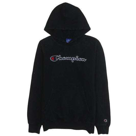 Champion Boys Black Pullover Hoodie XL 15-16 Years Classic Logo Cotton Blend