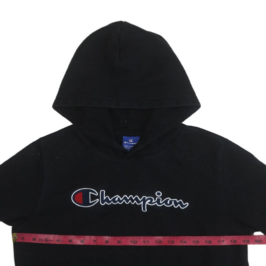 Champion Boys Black Pullover Hoodie XL 15-16 Years Classic Logo Cotton Blend