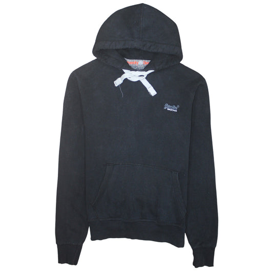 Superdry Men's Black Pullover Hoodie Size S Classic Fleece Hooded Sweatshirt