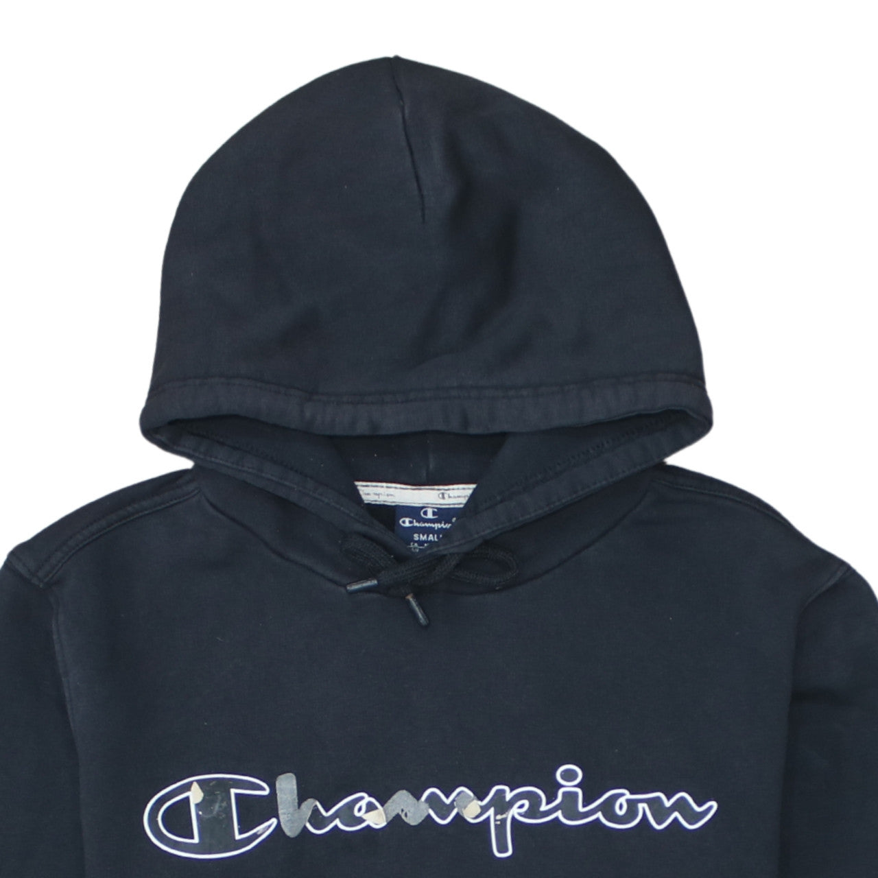 Champion Men's Black Pullover Hoodie Small Logo Fleece Sweatshirt