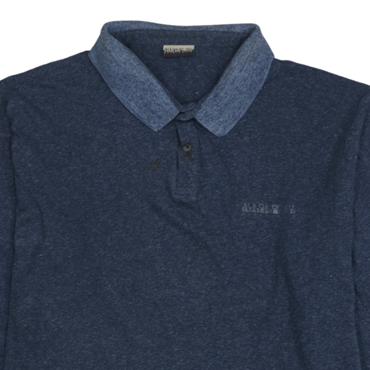 Napapijri Men's Blue Long Sleeve Polo Shirt 3XL Cotton