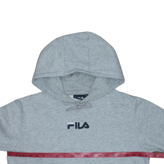 FILA Men's Small Grey Pullover Hoodie Embroidered Logo