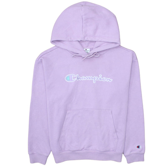 Champion Women's Purple Pullover Hoodie Medium Embroidered Logo