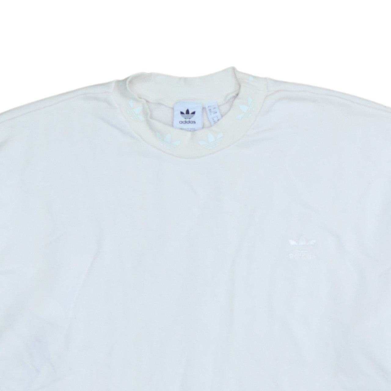 Additional view of Adidas Women White Crew Neck Long Sleeve Pullover Sweatshirt, size 20