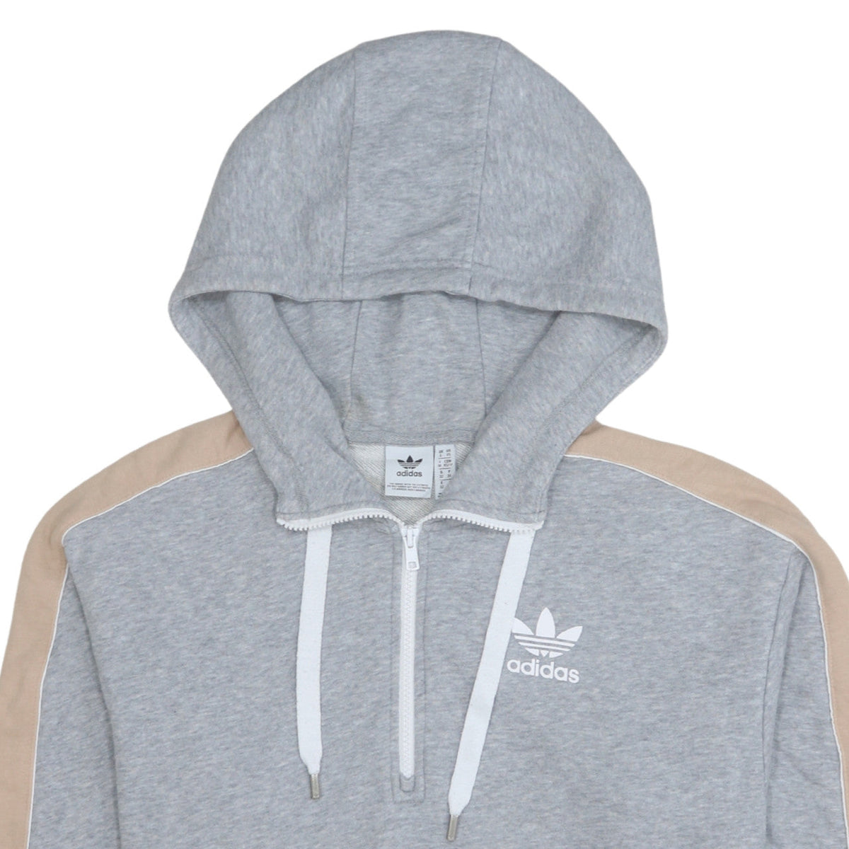 Additional view of Adidas Women Grey Beige 1/2 Zip Hooded Sweatshirt, size XS, UK 6