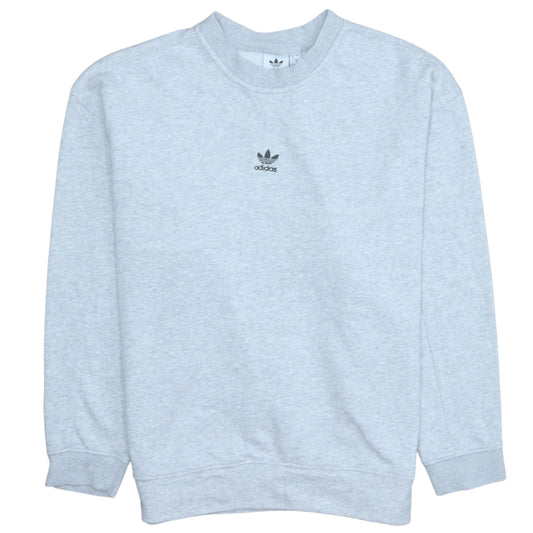 Adidas Women Grey Crew Neck Pullover Sweatshirt Size 10