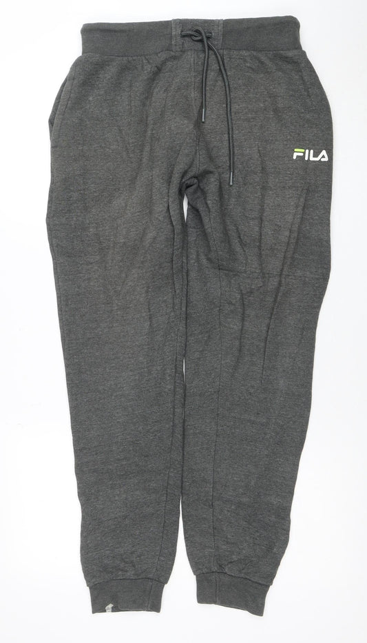 Fila Men's Grey Jogger Trousers M Regular Fit Cotton Blend