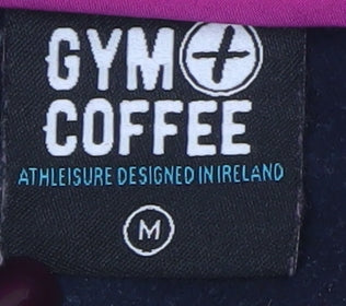 Gym+Coffee Women's Beige & Navy Fleece 1/2 Zip Pullover Sweatshirt M