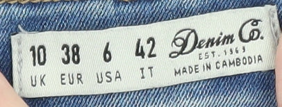 Brand and care label for Denim Co. Women's Blue Skinny Stretch Jeans, size 10