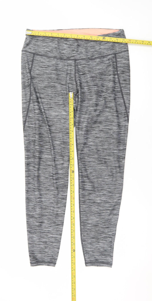 H&M Women’s Grey Sports Ankle Leggings L Moisture Wicking Stretch