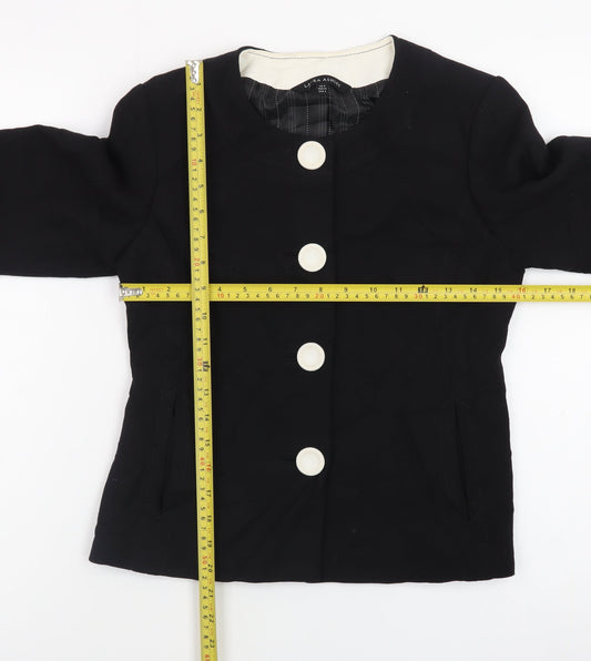 Laura Ashley Women's Black Suit Jacket UK 8 Classic Lined Blazer
