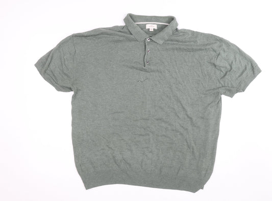 Next Signature Men's Green 2XL Cotton Silk Short Sleeve Polo Shirt