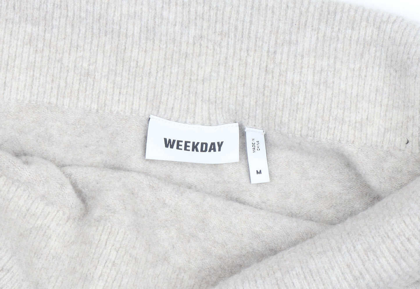 Weekday Women's Beige Wool Blend Cowl Neck Jumper Size M