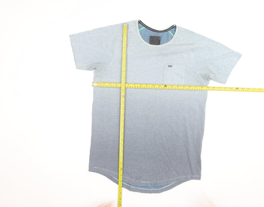 Hurley Men's Grey Striped Crew Neck Short Sleeve T-Shirt Size M