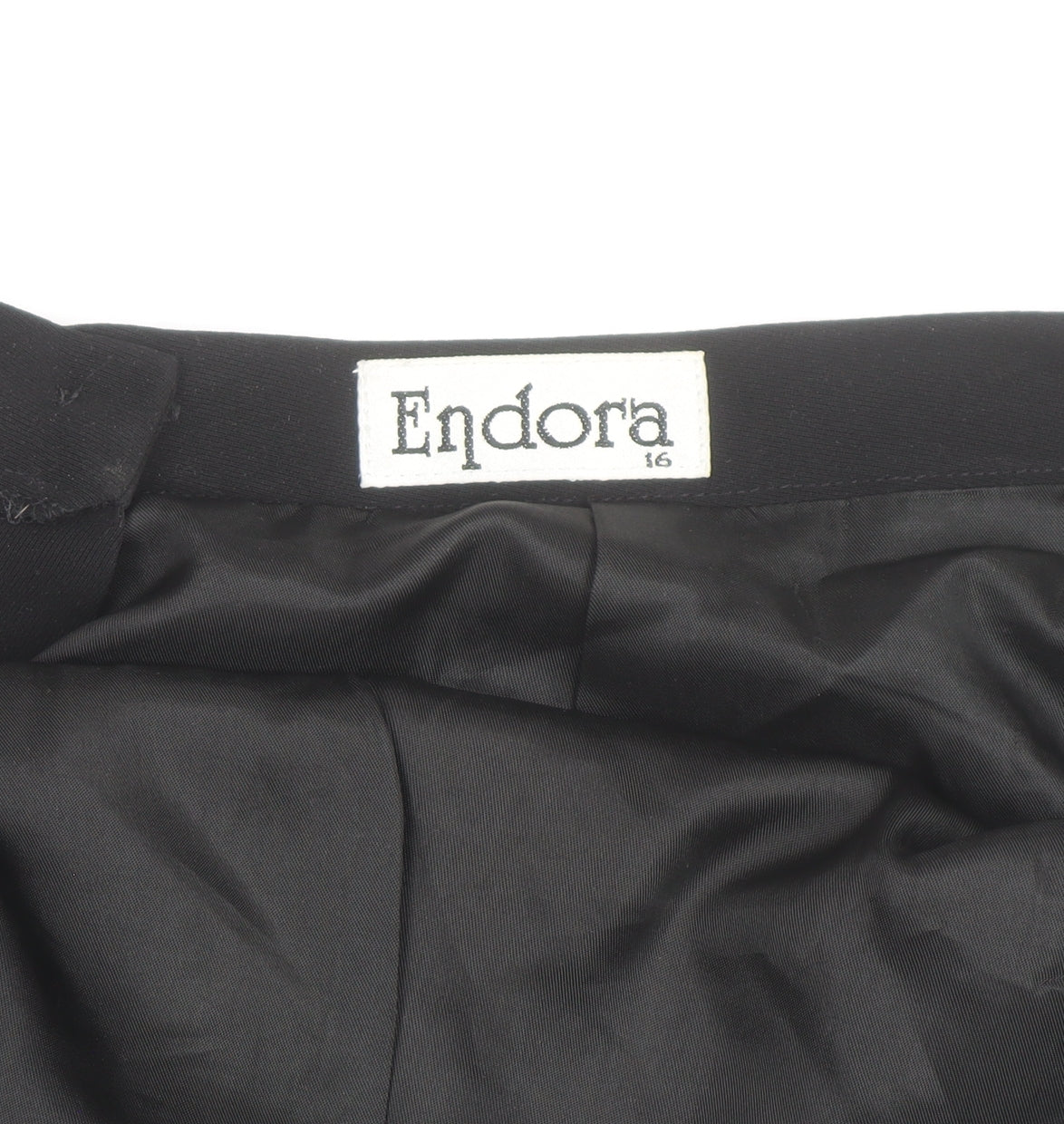 Endora Women's Black Size 16 Pencil Skirt Lined Knee Length