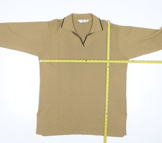 Marks and Spencer Women’s Beige Collared Long Sleeve Acrylic Jumper Size 18
