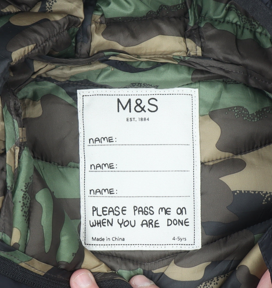 Additional view of Marks & Spencer boys’ black hooded puffer jacket 4-5 years