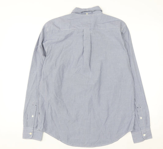 Levi's Men's Blue Striped Button-Up Long Sleeve Cotton Shirt M