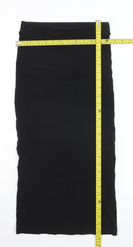 Pink Woman Black XS Midi Pencil Stretch Skirt for Women