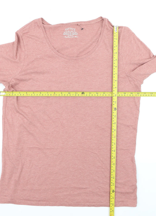 FatFace Women’s Pink 3/4 Sleeve Basic Scoop Neck T-Shirt Size 18