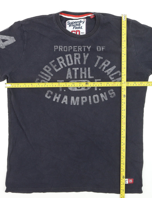 Superdry Men's Black XL Athletic Graphic Cotton T-Shirt