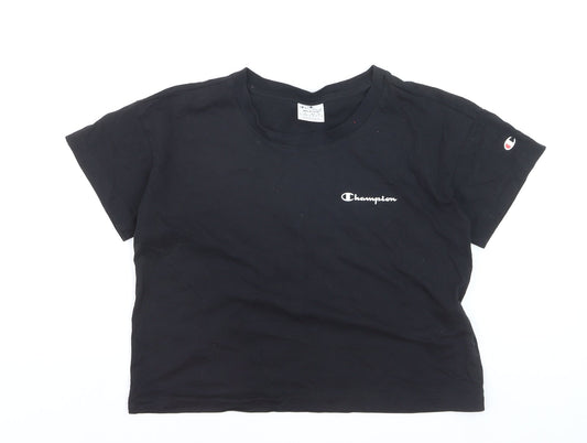Champion Women’s Black Cropped Cotton T-Shirt Size M