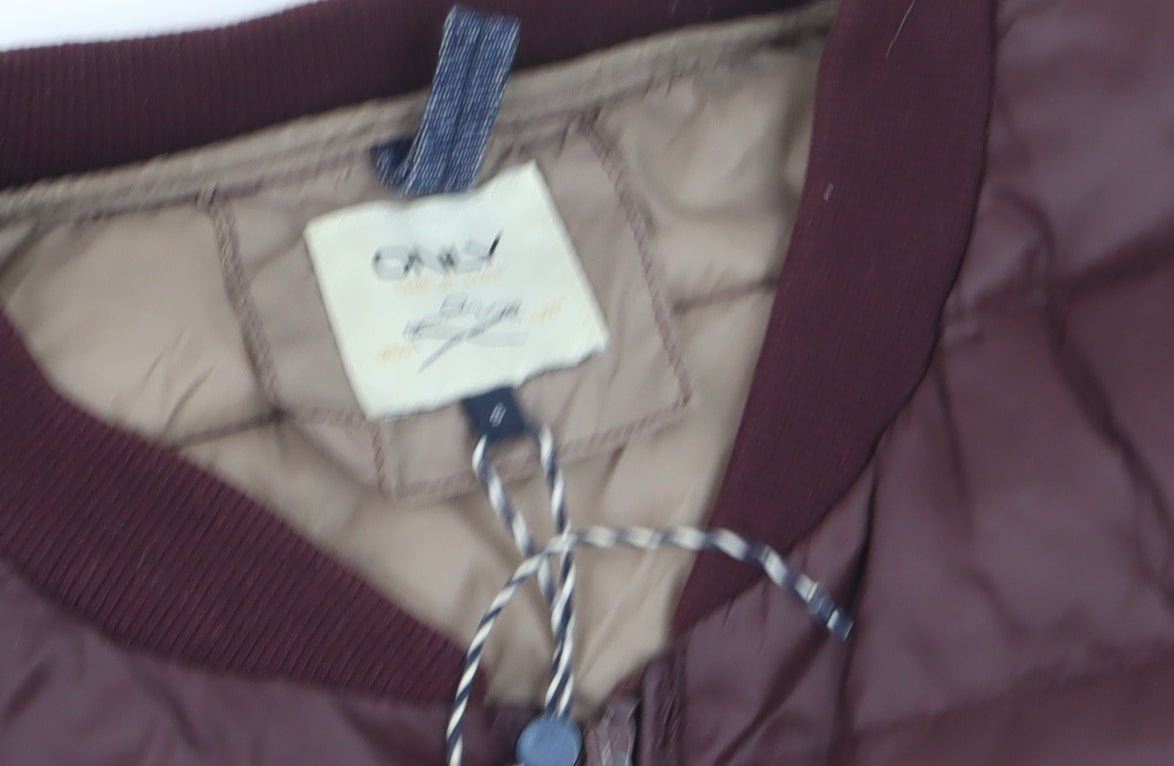 ONLY Women’s Brown Quilted Puffer Jacket Size 10 Lightweight Zip