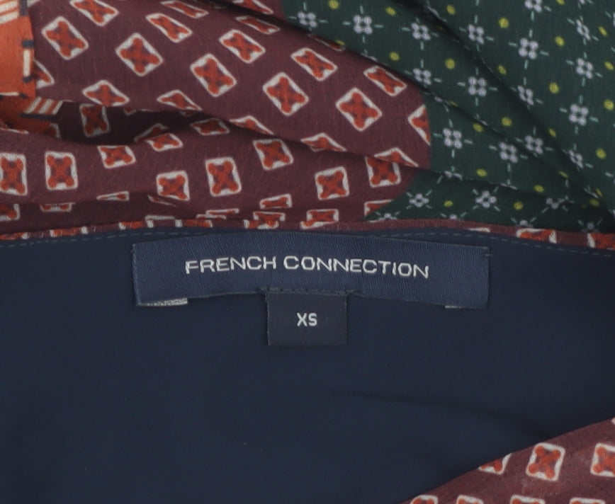 French Connection Women's Multicoloured XS Sleeveless Geometric Shift Dress