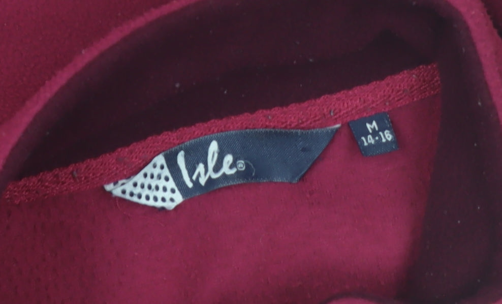 Isle Womens Red Fleece Full Zip Jacket Size M 14-16