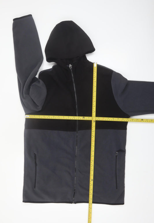 Mountain Warehouse Mens Black Full Zip Fleece Hoodie XL