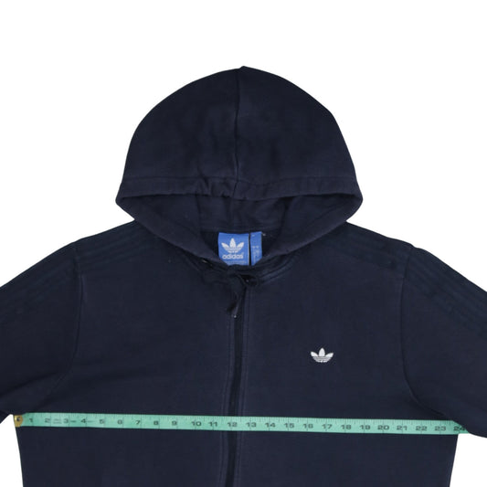 adidas Men's Blue Full Zip Hoodie Size L Classic Fleece Sweatshirt