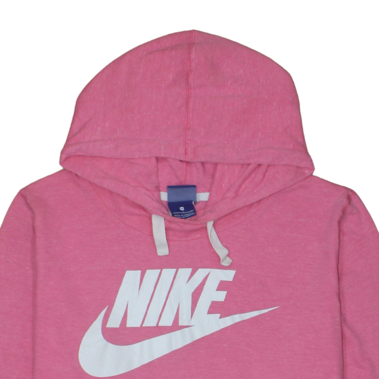 Nike Womens Pink Pullover Hoodie 1X Logo Print Cotton Blend