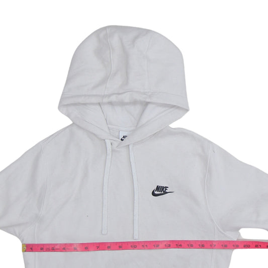 Nike Men's White Pullover Hoodie S Logo Fleece Sweatshirt