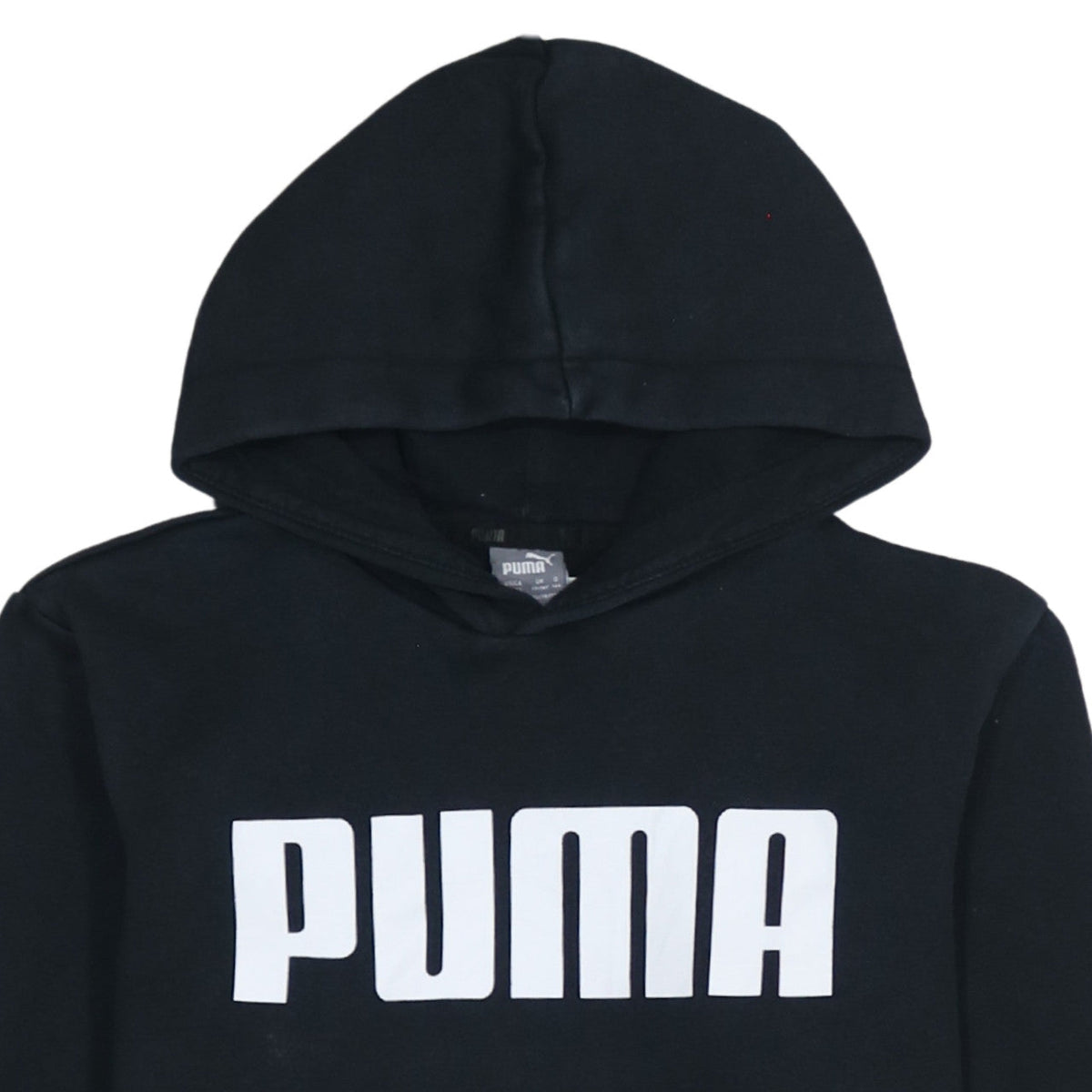 Additional view of Puma boys’ black pullover hoodie 13-14 years fleece logo hooded sweatshirt
